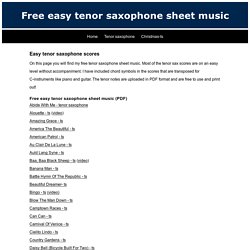 Free easy tenor saxophone sheet music