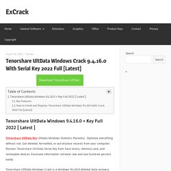 Tenorshare UltData Windows 7.3.4.37 With Crack 2021 Full [Latest]