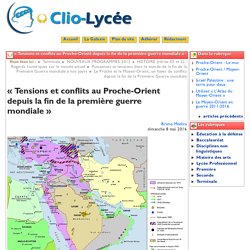 « Tensions et conflits au Proche-Orient - Clio-Lycée