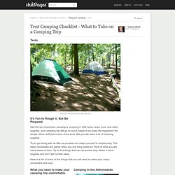 Tent Camping Checklist - What to Take on a Camping Trip