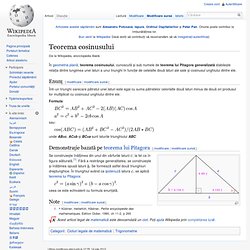 Teorema cosinusului