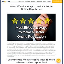 Most Effective Ways to Make a Better Online Reputation