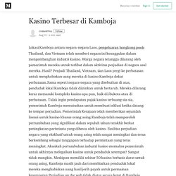 Kasino Terbesar di Kamboja - cirdanb7my - Medium