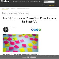 Les 25 Termes A Connaître Pour Lancer Sa Start-Up