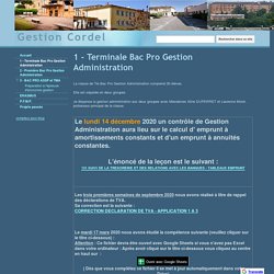 1 - Terminale Bac Pro Gestion Administration - Gestion Cordel