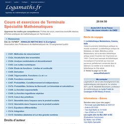 Terminale spécialité maths - Logamaths.fr