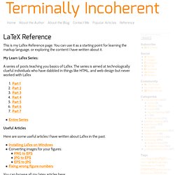 LaTex Reference « Terminally Incoherent
