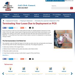 Terminating Your Lease Due to Deployment or PCS