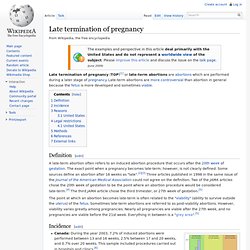 Late termination of pregnancy