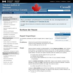 Écriture de l'heure – Traduction, terminologie et interprétation – TPSGC