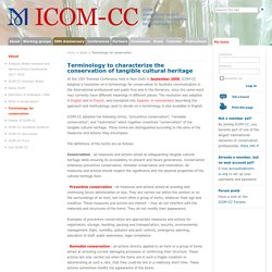 Terminologie de la conservation-restauration du patrimoine culturel matériel, ICOM-CC, 2008