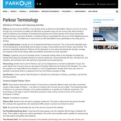Parkour Terminology & Definitions