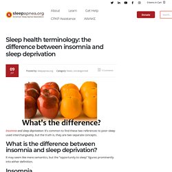 Sleep health terminology: the difference between insomnia and sleep deprivation - Sleep Apnea