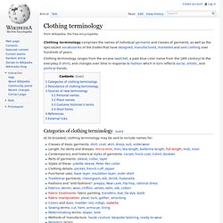 Clothing terminology