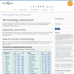Terminology extraction
