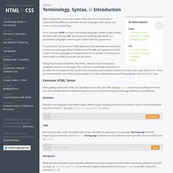 Terminology, Syntax, & Introduction - A Beginners Guide to HTML & CSS