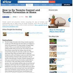 How to Do Termite Control and Termite Prevention at Home