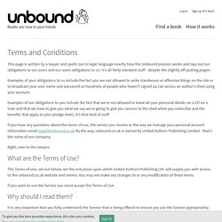 Terms and Conditions: Unbound
