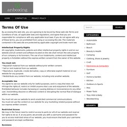 Terms Of Use - Best Products For You & Your Home