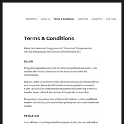 Terms & Conditions -