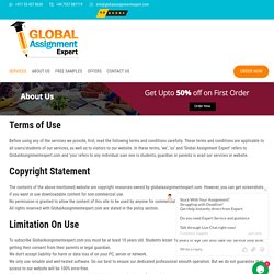 Terms of Use for Globalassignmentexpert.com