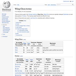 Wing Chun terms