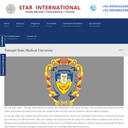 Ternopil State Medical University - Star International Study Abroad / Consultants / Travels