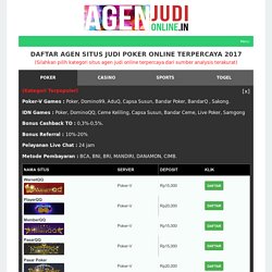 Poker Online Indonesia Terpercaya Saat ini Mendapatkan Keraguaan