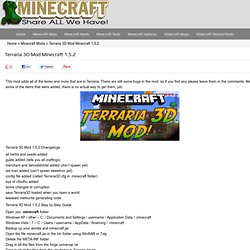 Terraria 3D Mod Latest Minecraft 1.5.2