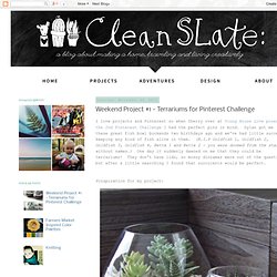 Clean Slate: Weekend Project #1 - Terrariums for Pinterest Challenge