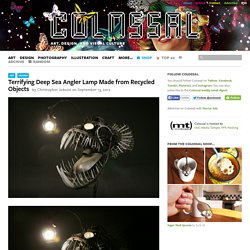 Terrifying Deep Sea Angler Lamp Made from Recycled Objects