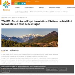 TEAMM - Territoires d’Expérimentation d’Actions de Mobilité Innovantes en zone de Montagne
