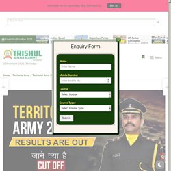 Territorial Army 2021 Result Are Out