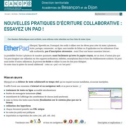D'autres outils : Etherpad, Typewith.me, Framapad...