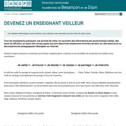 Canopé direction territoriale, académies de Besançon et de Dijon: Enseignant veilleur