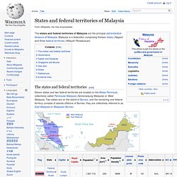 States and federal territories of Malaysia