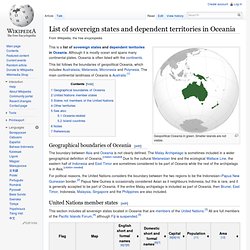 List of sovereign states and dependent territories in Oceania