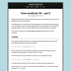 Terse JavaScript 101 – part 2