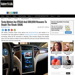 Tesla Motors Inc (TSLA) And 300,000 Reasons To Doubt The Stock: BAML