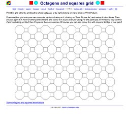 Shapes that tessellate - octagons and squares grid