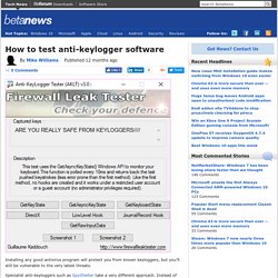 How to test anti-keylogger software