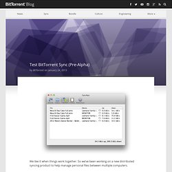 Test BitTorrent Sync (Pre-Alpha)