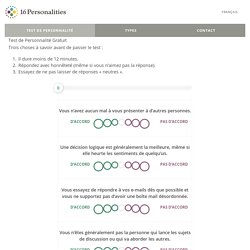 Test de Personnalité Gratuit