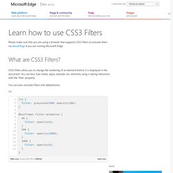 Test Drive - CSS3 Filters : MSEdge Dev