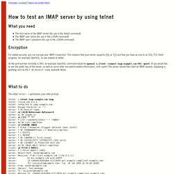 How to test an IMAP server by using telnet