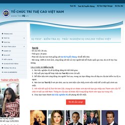Test IQ, Trắc nghiệm IQ, Kiểm tra IQ test online bằng hình ảnh