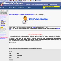Test de niveau français gratuit
