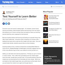 Test Yourself to Learn Better