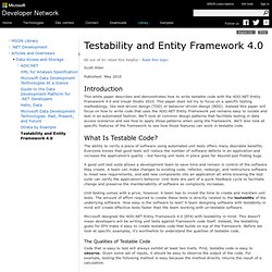 Testability and Entity Framework 4.0