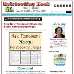 Free New Testament Character Study Notebooking Pages
